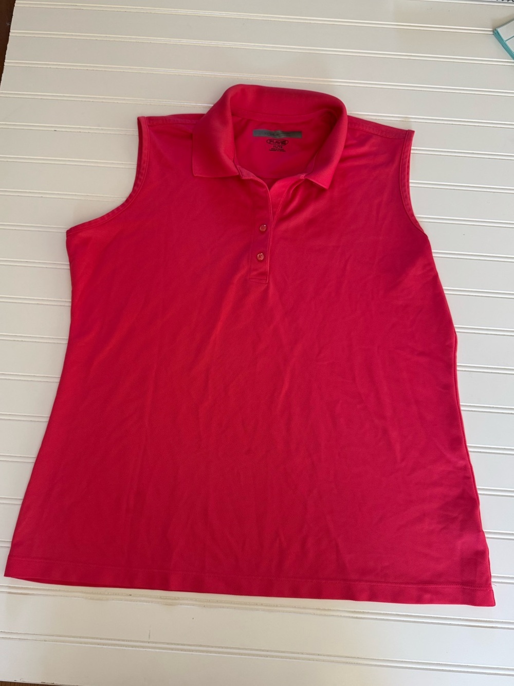 Greg Norman Pink Play Dry Collared Golf Women Polo Shirt Size XL